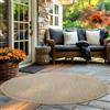 Carpettex Tappeto da Esterno Impermeabile 200 cm Rotondo Beige - Tappeto Resistente alle Intemperie e Lavabile in Lavatrice - Tappeto per Giardino, Terrazza, Balcone, Campeggio