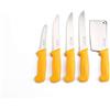 Shov - Set di coltelli da macellaio, 5 pezzi, in acciaio inox, qualità professionale