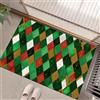 JEDTAKCT Zerbini Per Interni 50X80Cm Reticolo Diamanti In Lamina Verde Smeraldo, Tappeto Lavabile Antiscivolo Tappetino Morbido A Pelo Basso Tappetini Per Ingresso Portico Anteriore - Geometria Natalizia
