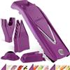Börner Affettaverdure V5 (Profi Set) - Mandolina Regolabile con 10 Tipi di Taglio - Affettaverdure con Lama a V in Acciaio Inox - Set Tagliaverdure con Dockingstation - Colore: Viola