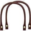 Murtenze 2 manici per borsa in pelle, larghezza 1,3 cm, lunghezza 39,9 cm, color caffè, con bottone per borse fai da te, manici in pelle per manici di borse