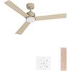 CREATE / WIND MODERN M/Ventilatore da soffitto con luce sabbia con controllore a muro e telecomando / 40W, Luce LED 3 temperature, Ø132 cm, 6 velocità