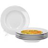 Van Well Trend Set di piatti fondi, Profonda Ø 23 cm Bianco Porcellana da tavola Piatto