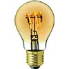 AMARCORDS - Lampadina Led dimmerabile, filamento VERTICALE, luce calda 2000K, vetro ambrato tipo goccia, E27, 4W