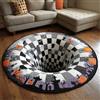 AVSMGP Tappeto Di Halloween Con Illusione Ottica 3D, Tappeti Con Motivi Di Scheletri E Zucche Zerbino Per Ingresso Per Arredamento Casa, Sala Giochi, Ingresso Esterno,E,40CM/1' 3.75