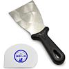 Erre4M Spatola pizza, Spatola in acciaio inox per pizza Zio Pepe flessibile, larghezza 10 cm con tarocco da cucina in omaggio
