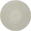 CASAVANI Tappeto Circolare - 90 cm di Diametro Bianco Tappeto Naturale in Iuta Geometrico Kilim per Uso Interno ed Esterno Tappeto Intrecciato per Camera da Letto Comodino Tavolo da Pranzo Rotondo
