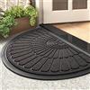 tchdio Zerbino per interni ed esterni, semicircolare in gomma resistente, antiscivolo, per ingresso esterno, interno, ingresso, cattura sporco, per zampe fangose e scarpe, grigio, 61 x 91,4 cm