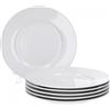 Van Well Trend Set di piatti da dessert, Piatto Ø 20 cm Bianco Porcellana da tavola Piatto per la colazione