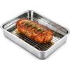 Paluplus Teglia Rettangolare da Forno Alta con Griglia di Raffreddamento, Misura 38,5x27,5x7 cm, Griglia in Acciaio Inox Antiaderente, Lavabile in Lavastoviglie -8022F