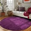 Carpettex Shaggy Tappeto Salotto Moderno 160 cm Rotondo Viola-1 - Tappeto per scendiletto Camera da Letto, Soggiorno y Cucina - Tappeto Fluffy y Morbido, facile manutenzione, Monocromatico