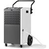 RELAX4LIFE Deumidificatore Commerciale 73L/Giorno, Adatto fino a 695㎡, Deumidificatore Portatile, Timer 24H, Pratiche Ruote e Maniglie, per Cantine, Magazzini, Fabbriche (Bianco | 73L/Giorno)