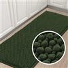 LINGKY Tappeto Bagno Ciniglia Tappetino da Bagno Alta densità e Assorbente In Microfibra Shaggy Tappeto da Bagno Antiscivolo ad Asciugatura Rapida Lavabile (Verde Oliva,150 x 50 cm)