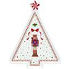 Easy Life Piatto di natale a forma di albero in porcellana con soldato schiaccianoci vintage Nutcracker Twist 21x16 cm