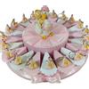 Sindy Bomboniere Torta portaconfetti bomboniere nascita bimba portachiavi cicogne fagotto + centrale salvadanaio cicogna confetti inclusi (20+3 fette) ULT