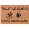 Social crazy Tappeto zerbino personalizzato - TOGLITI LE SCARPE - cocco naturale ideale per ingressi (COCCO NATURALE, 60X40 CM)