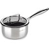 ROSMARINO HexaPro 3.0 - Padella per gamberetti in acciaio inox da 16 cm, con coperchio, con tecnologia avanzata per ottimi risultati di cottura
