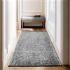 SIMPEX, Tappeto Runner in Cotone Chenille Grigio 80x150 cm Lavabile, Stile Boho, Antiscivolo e Morbido, Pelo Corto, Monocromatico Mélange, Per Cucina, Camera e Corridoio