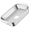 Generic Bistecchiera in acciaio inox, con coperchio, rettangolare, con coperchio, contenitore per alimenti, manici attrezzati, vassoio per pesce