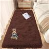GOUTUI Tappeto Peloso Soggiorno 50 x 180 cm Parte Inferiore Antiscivolo Tappeto Della Camera da Letto Aspetto Pelliccia Super Morbida Adatto per Soggiorno Camera da Letto e Cameretta, Marrone