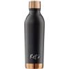 Root7 OneBottleTM - Borraccia termica isolata in rame, a doppia parete, in acciaio inox, senza BPA, a prova di perdite, per bevande calde e fredde, VIP Black Split