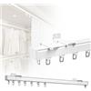 WORDFUN Binario Per Tenda In Alluminio, Pista Di Tenda Del Soffitto/Parete, Scorrevoli Scorritenda Con Rulli Silenziosi, Per Soggiorno, Bagno, Camera Da Letto, Divisorio, Bianco/nero(White,200cm)