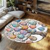 MOKOSAISE Tappeto rotondo lavabile 60cm（Rotondo） Albero di uova di Pasqua Sottile a pelo basso Uova colorate Primavera Tappeto interno per lavanderia Nursery Salottino Camera da letto