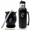 UN MATE - Set Termico Yerba Mate per Iniziare: Tazza da 230 ml con Coperchio, Bombilla Inox, Thermos da 1L e Spazzola - Kit Completo in Acciaio, Elegante Confezione Regalo