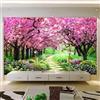 WEIMEIJIE Carta da parati fotografica 3d fiori di pesco romantico fiore di ciliegio albero percorso murale carta da parati soggiorno camera da letto parete moderna
