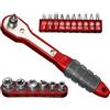 Generic Set di bit a cricchetto - kit driver bit magnetico con impugnatura a cricchetto compatta | Strumento per chiavi multi-bit per riparazione fai-da-te e casa, set di cacciavite di precisione, supporto pe