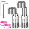 CROUTE 2 pezzi connettore S in acciaio inox 360° adattatore rubinetto doccia regolabile attacco S 1/2 a 3/4 con 2 chiavi a brugola per cucina e bagno (dimensione estesa)