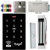 RUIBO Sistema di controllo accessi + alimentatore 12 V CC + pulsante di apertura porta + serratura elettrica, 10 portachiavi ID (125 kHz), adatto per casa, ufficio, appartamento e hotel