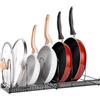 Wintem - Organizer Lavello Cucina Estensibile in Acciaio Inox con Scolapiatti da Appoggio e Base Antigoccia, Ideale per Coperchi, Padelle e Organizzazione Cucina Salvaspazio
