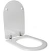 IDROTOP Copriwater per IDEAL STANDARD FIORILE LUSSO SOSPESO in Legno Rivestito di Poliestere, A forma di D, Bianco