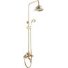 ZENGRICE Set Doccia, Set Rubinetteria Doccia Moderno, Sistema Doccia a Pioggia Sospeso a Parete Miscelatore Rubinetto Bagno con Soffione Doccia Doccetta Oro, per Hotel Centri Benessere Piscine Palestre