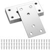 HAOCHEN 10 Pz Piastra di Giunzione Piana, Piastra Forata di Fissaggio, Staffe Piatte, Connettore Piatti in Acciaio Inox, Lastrina Piastre di in Metallo per Riparazione Montaggio Mobili in Legno, 80x40 mm