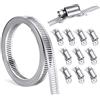 Jayzuum Fascette stringitubo in acciaio inox, morsetti fai da te, 3 m, nastro regolabile con 10 pezzi di fissaggio per serbatoio/casa tubo del gas / tubo dell'acqua / radiatore / tubo grande