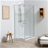 Kiamami Valentina | Box Doccia Regolabile Su Misura 70-80x70-80 Cm Salvaspazio Vetro Temperato 4 Mm Angolare Estensibile Altezza 190 Cm Chiusura Calamitata Serie Leo