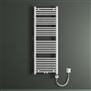 Mai & Mai Radiatore Piatto 140x50cm con Elemento Riscaldante 800W, Radiatore Scaldasalviette Termoarredo da Bagno Riscaldamento Elettrico o da Acqua Calda RHE in Acciaio, Bianco