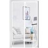 Panngu Zanzariere Magnetiche per Porte Finestre 105x215CM, Zanzariera Magnetica Porta Finestra 2023 Versione Aggiornata, Tenda con Magneti Anti Zanzare, Mosche Insetti - Bianco