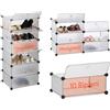 Avilia Scarpiera Verticale Modulabile con 10 Ripiani 40x17x10cm - Capacità 4,5 kg per Ripiano - Soluzione Salvaspazio per Scarpe e Accessori - Montaggio Rapido e Veloce