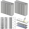 BREANIFULL 30 paia di magneti con colla, strisce magnetiche per appendere immagini, design antiscivolo, chiusura magnetica, clip per tende oscuranti per tende avvolgibili