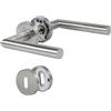 BEILEIOU Maniglie per porte interne Set di maniglie per porte, in acciaio inox Moderna forma a L BB-Serratura a cilindro Argento, Design elegante e semplice, Ideale per la tua casa o ufficio (1