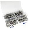 JinPhon 100x Fascette Stringitubo Acciaio Inox 304 (6-25mm) - Kit Assortimento 4 Misure Fascette Metalliche a Vite Regolabili - Collari Stringi Tubo per Idraulica, Auto e Giardino