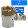 DOJA Barcelona Raccordo Multistrato - Ø20mm x 1/2 - Confezione da 4 - Installazione Facile, Materiale Durevole, Raccordi e Connector Multistrato, Ideale per Accoppiamento Multistrato Femmina