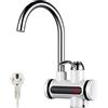 LIFEJXWEN Rubinetto Elettrico Scalda Acqua Istantaneo 220V 3000W Scaldabagno da Cucina LED Rubinetto Elettrico in Acciaio Inox Scaldacqua Rotativo a 360° Rubinetto da Cucina