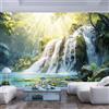JIAOQSS Carta Da Parati 3D Moderna camere letto cucine soggiorni fotomurali premium stile 3D Parete Da Dei Murale Moderna Gigante il fondo del salone Paesaggio Montagna Cascata Alberi Natura