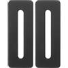 BAZEITFLOW Copertura per Troppo Pieno Lavabo 2 Pezzi in Rame Nero Rettangolare, Tappo Copriforo Decorativo per Lavandino da Bagno e Cucina Installazione Facile