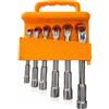 topolenashop 6 Chiavi a Pipa Esagonali 8-17 mm - Set Chiavi a Tubo in Acciaio CR-V con Foro Passante per Dadi, Bulloni, Auto e Officina | 82701