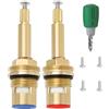 Generic BDHDHWEFE - Cartuccia di ricambio per rubinetto a disco in ottone e ceramica, G1/2 x 75 mm, valvola di ricambio per rubinetto a 20 denti, per bagno, cucina, lavello, vasca da bagno, 1 coppia di